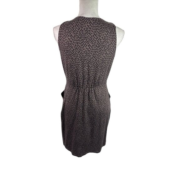 Garnet Hill Women's S Sleeveless Tank Dress Brown Animal Slouchy Pockets EUC - Picture 3 of 12